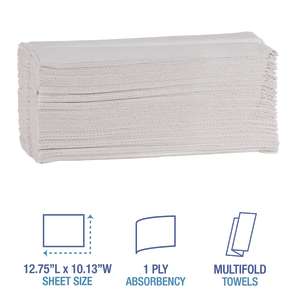 Boardwalk, Folded Towel, C-Fold, 1 ply, White