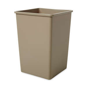 Rubbermaid Commercial, Untouchable®, 35 gal, Resin, Beige, Square, Receptacle