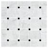 Basic Mosaic Collection Italian Carrara Light Select And Nero Marquina Select 11x11x Bold Basketweave Mosaic Mixed