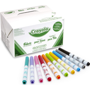 Fabric Markers, Fine Line, 10 Colors, 80 Count