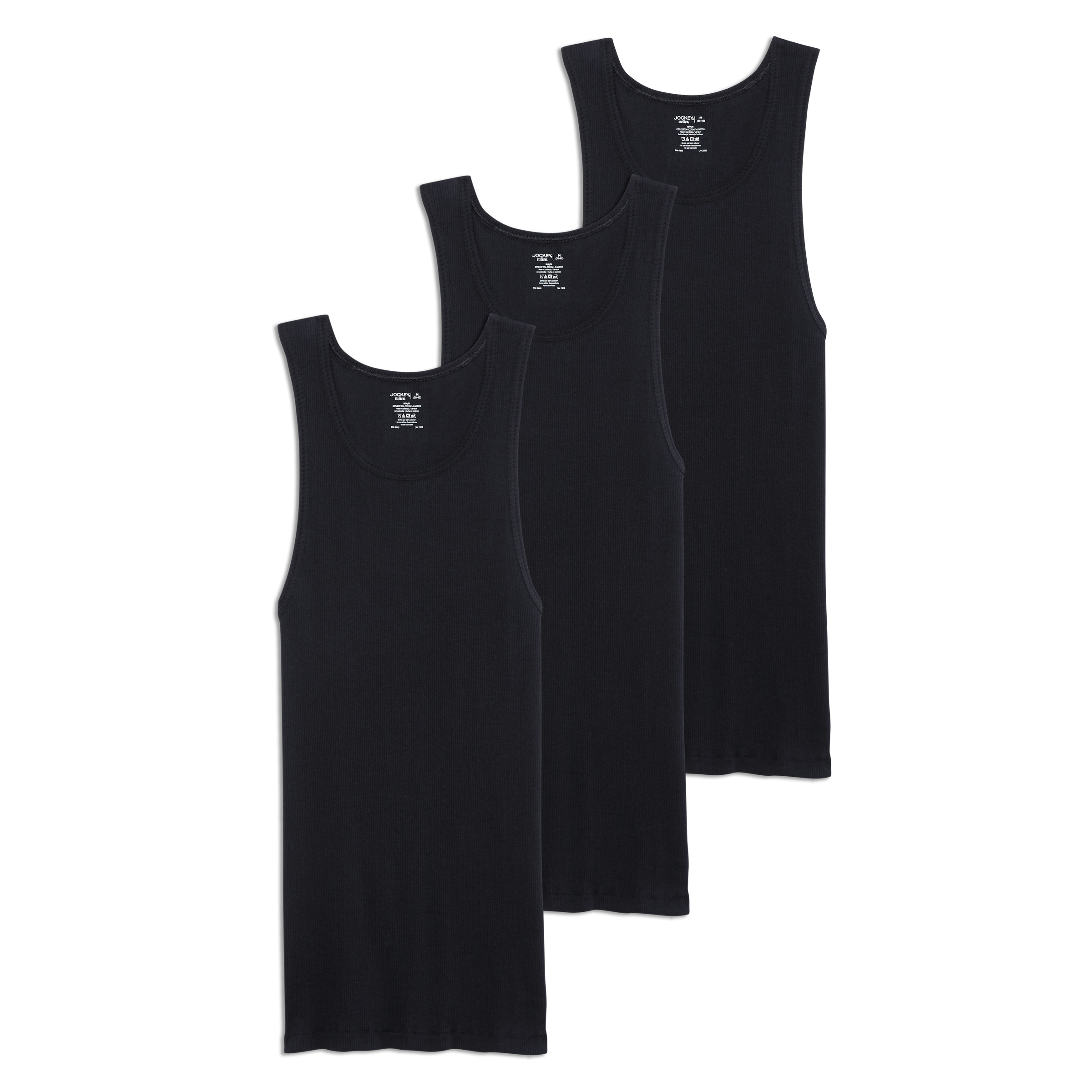 Jockey Men’s 100% Cotton Tall Man A-Shirt Tank – 3 Pack