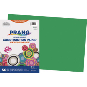 Construction Paper, Medium Weight, Holiday Green, 12" x 18", 50 Sheets