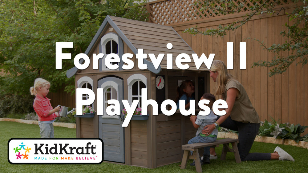 KidKraft Forestview II Wooden Outdoor Playhouse with Ringing Doorbell