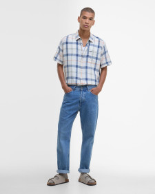 Croft Short-Sleeved Shirt Sea Haze Tartan