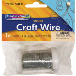 Craft Wire, Silver, 24 Gauge, 24 Yards, 1 Count