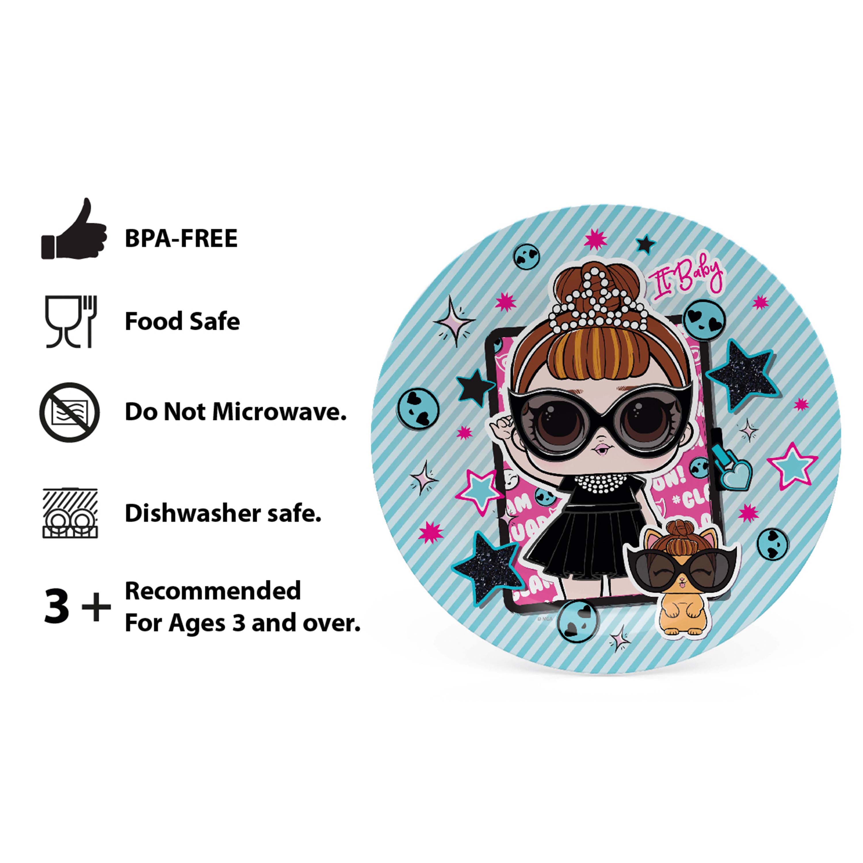 LOL Surprise Dinnerware Set, Glitter ON!, 5-piece set slideshow image 9 LOL Surprise Dinnerware Set, Glitter ON!, 5-piece set slideshow image 9