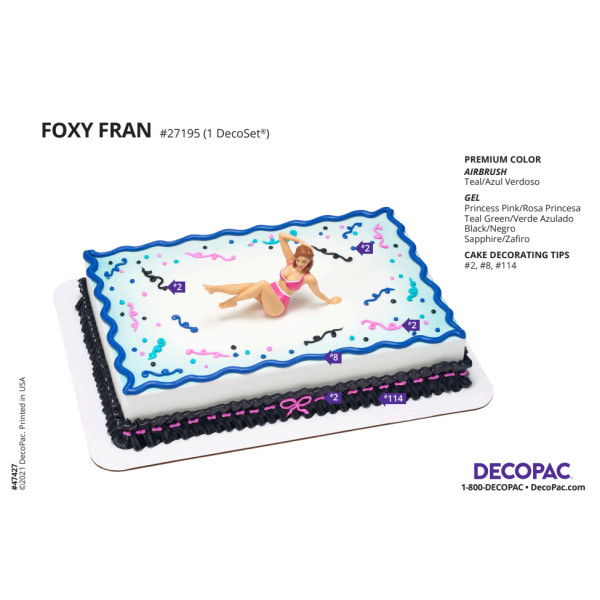 Foxy Fran Cake Decorating Instruction Card