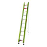 HyperLite Extension Ladder with V-Bar & Dual Ratchet Levelers Fiberglass 20 ft. Type IAA-375 lbs. Rated