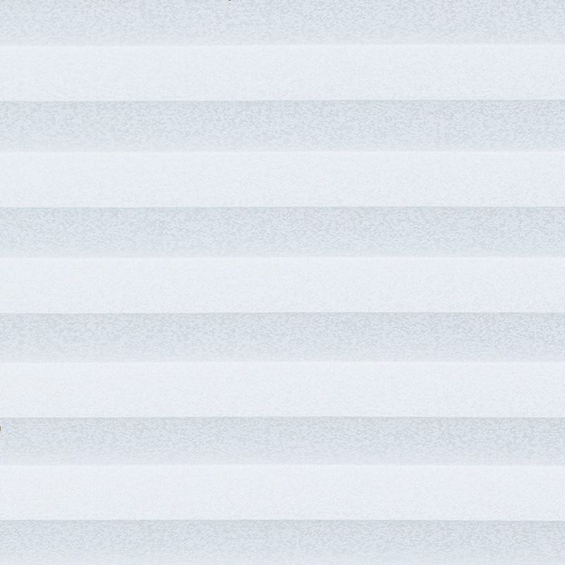 Horizontal dualâ€‘layer zebra blinds across a window, alternating sheer and opaque fabric bands partially closed, filtering soft daylight into a pale, evenly lit interior with neutral tones.