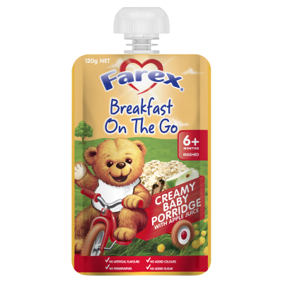  Farex® Breakfast On The Go Creamy Baby Porridge 120g 6+ Months 