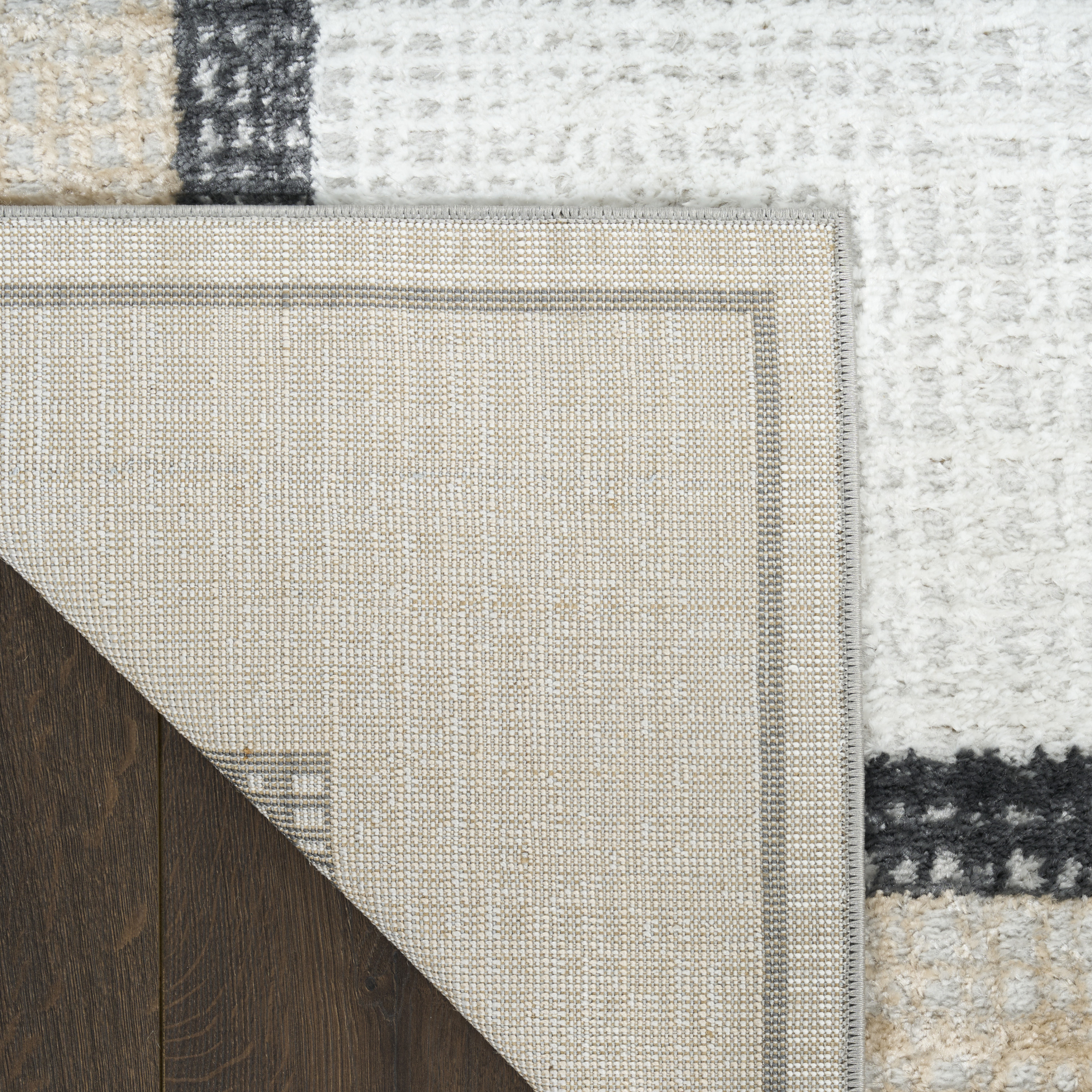 Nourison Dekor 2' x 4' Grey Charcoal Modern Indoor Rug