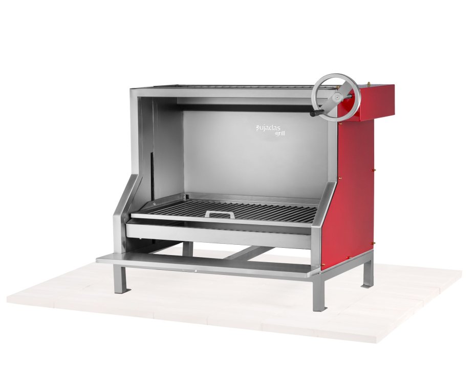 Open Grill Without Refractory Base Red with V shape grill
