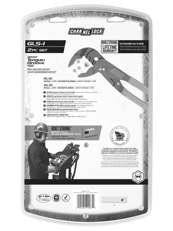 GLS-1 2pc GRIPLOCK® Tongue & Groove Pliers Set
