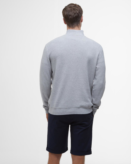 Felpa con zip corta in piqué interlock