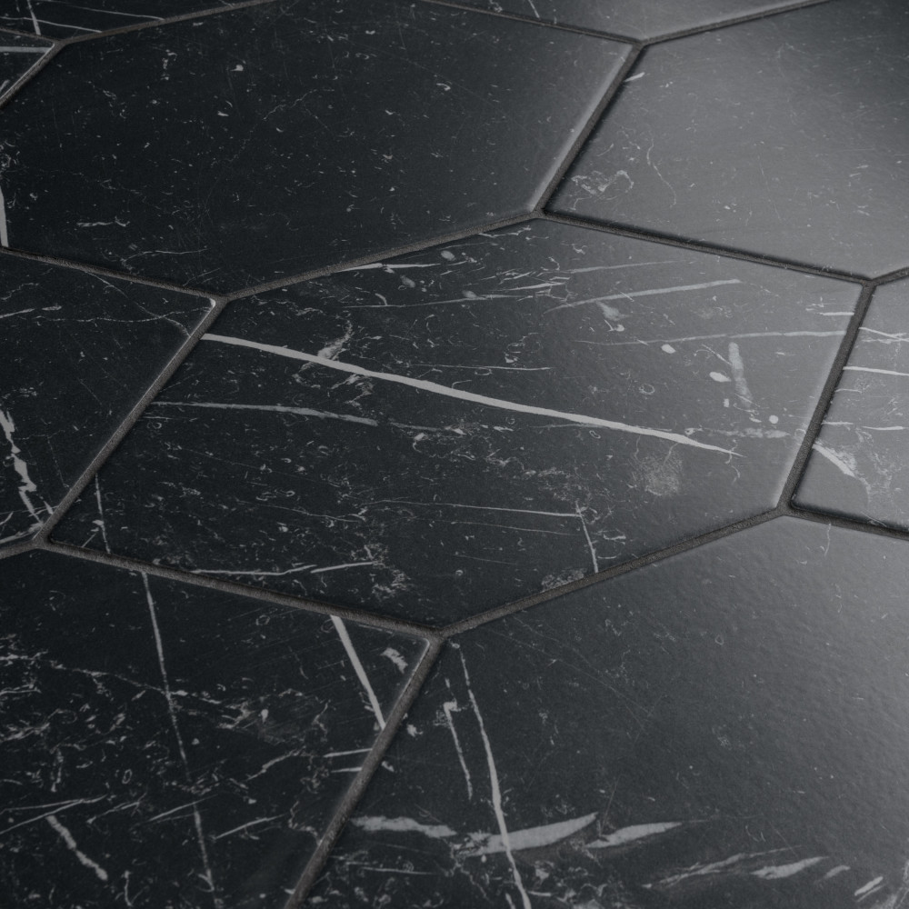 Timeless Marquina Kayak 6-1/2 in. x 12-1/2 in. Porcelain Floor and Wall Tile