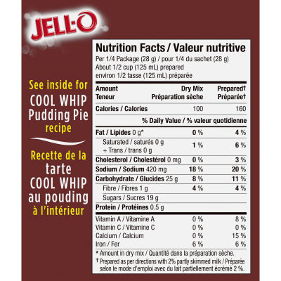 Jell-O Chocolate Instant Pudding Mix