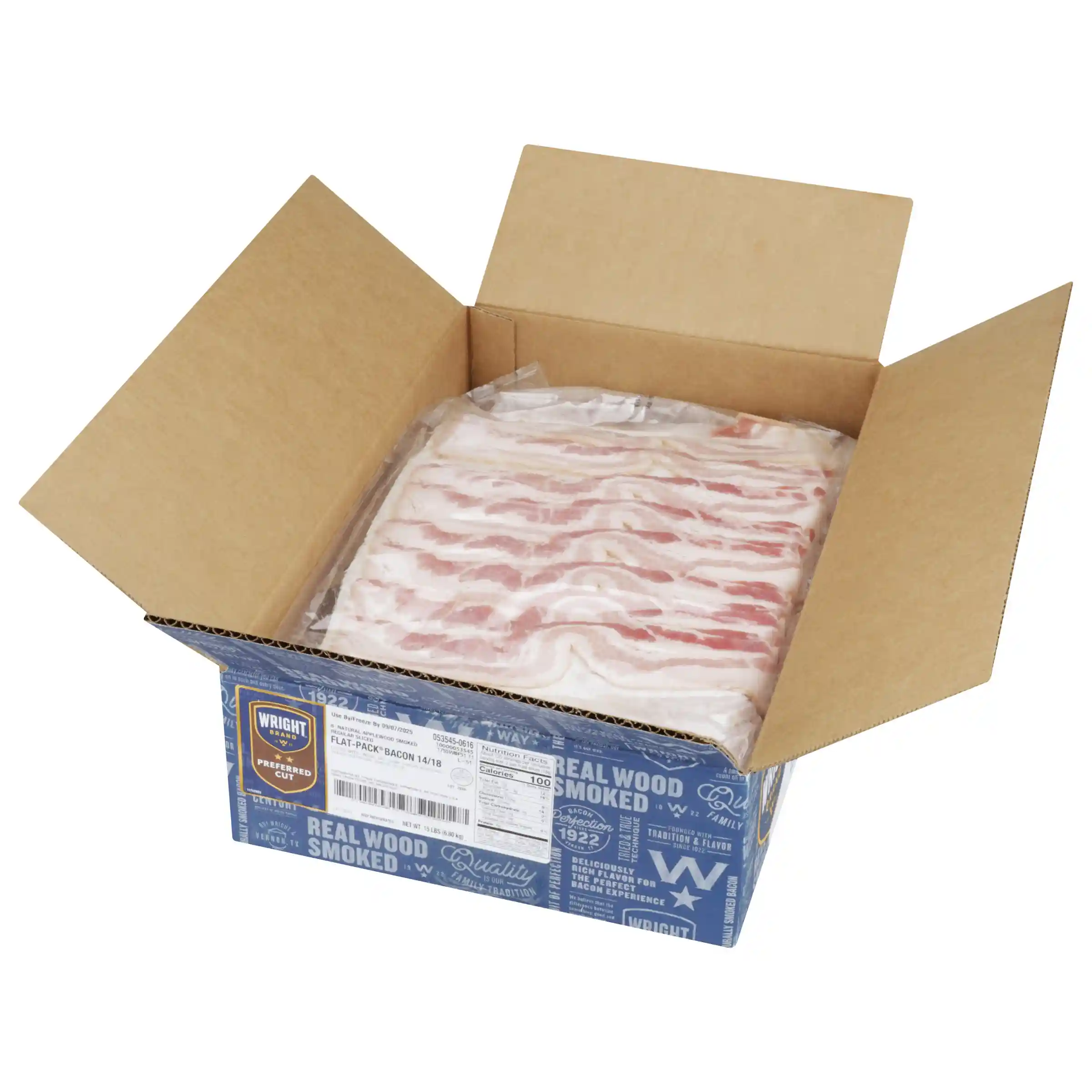 Wright® Brand Natural Applewood Smoked Regular Sliced Flat-Pack Bacon 14/18_image_4