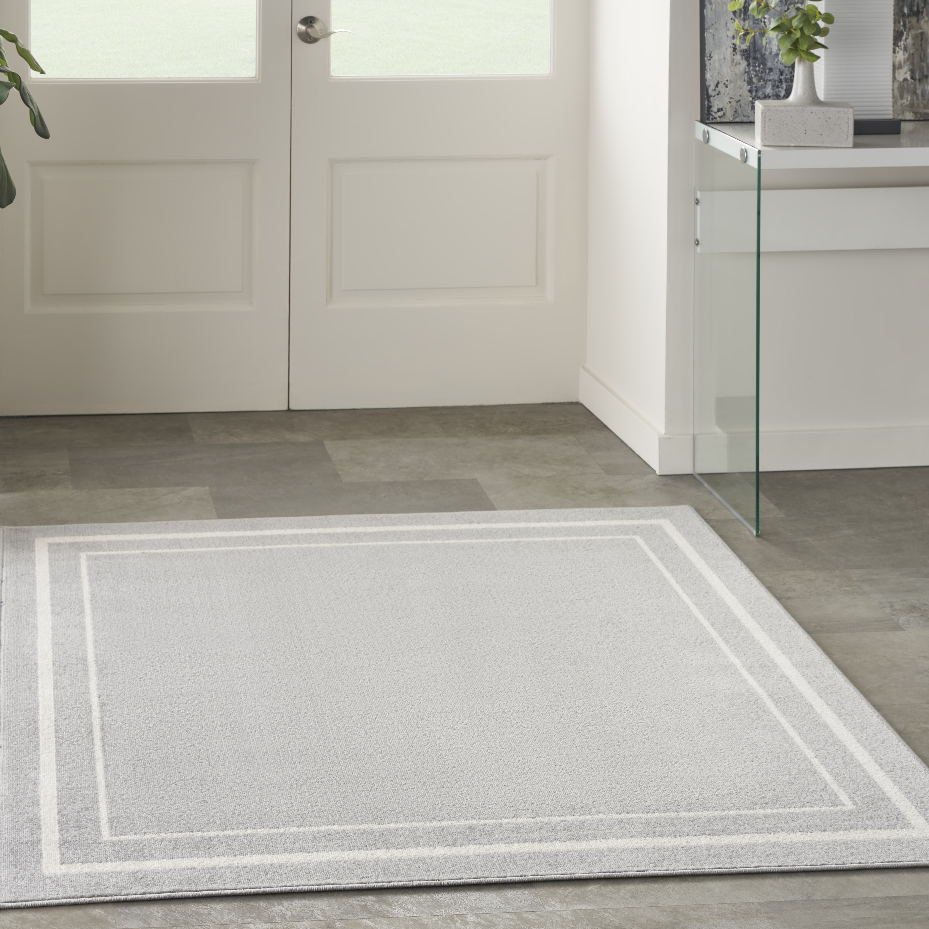 Nourison Nourison Essentials 5' x Square Grey Ivory Contemporary Rug