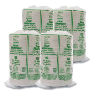 Dart, Quiet Classic Laminated Foam Plates, 3-Compartment Plate, 9" dia, White