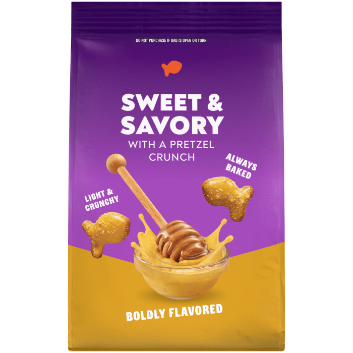 Goldfish® Honey Mustard Seasoned Pretzels, 8 oz, bag - Back Image
