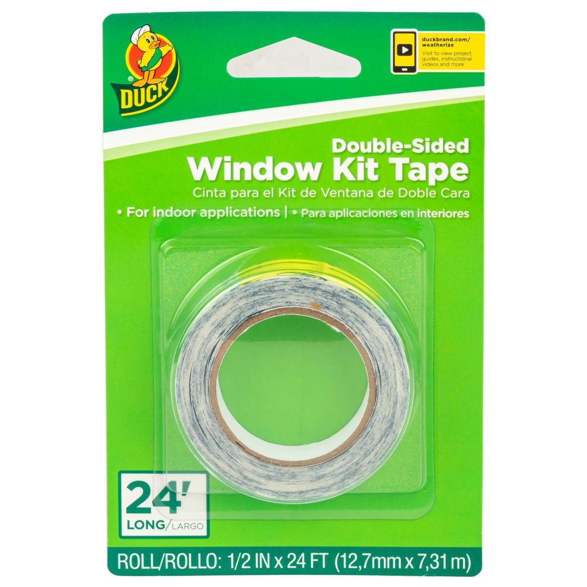Duck® Brand Double-Sided Window Kit Tape - Indoor, .5 in. x 24 ft.