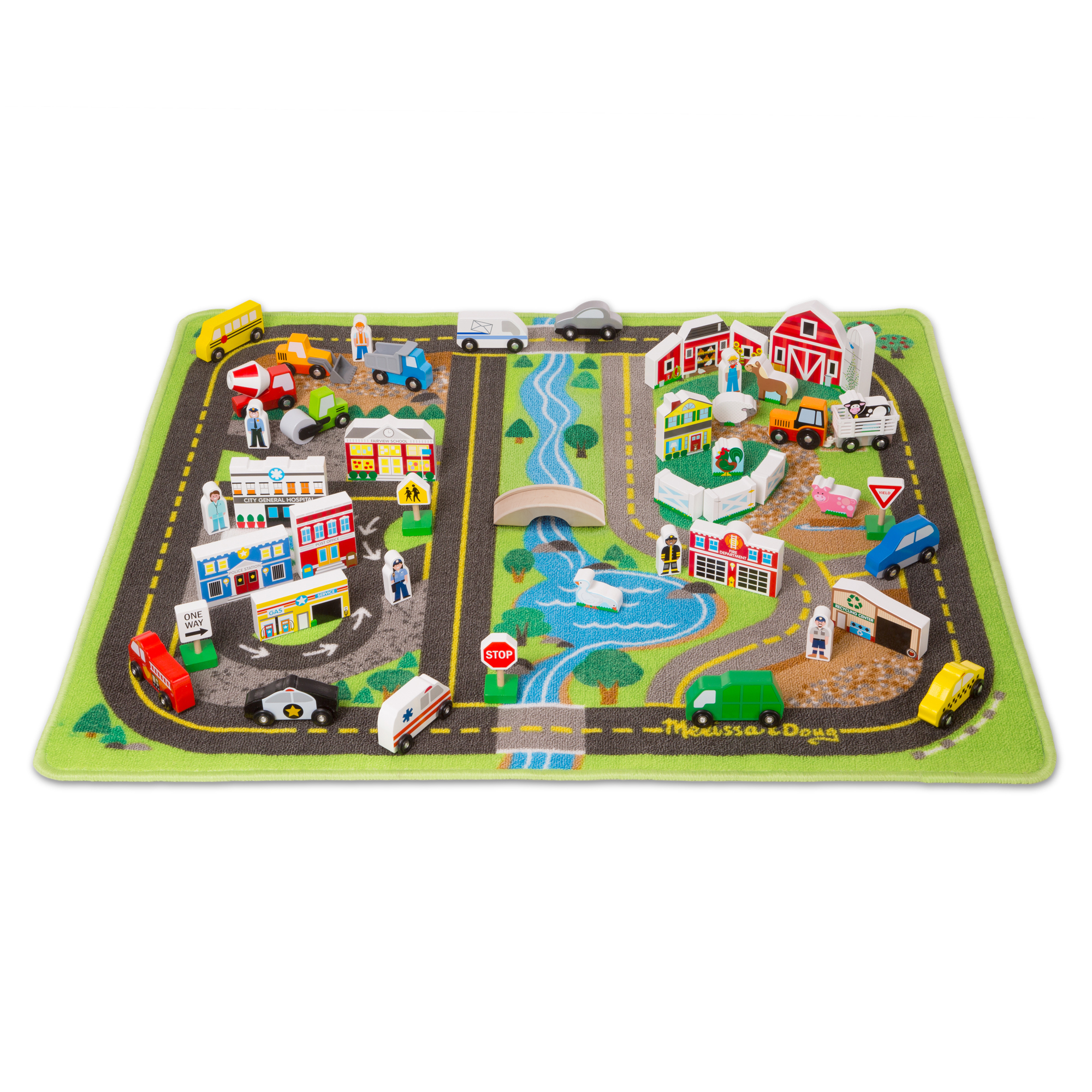 Melissa & Doug Deluxe Road Rug Play Set image number null
