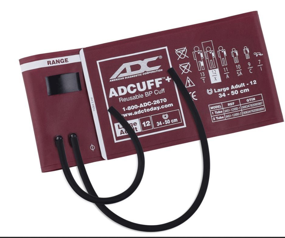 Reusable Blood Pressure Cuff ADC 34 to 50 cm Arm Nylon Cuff Large Adult Cuff