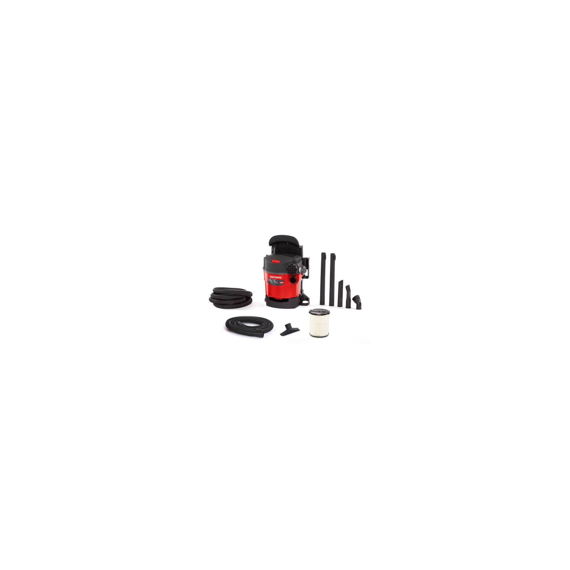 View of CRAFTSMAN Vacuums: Wet/Dry Shop Vac and additional tools in the kit