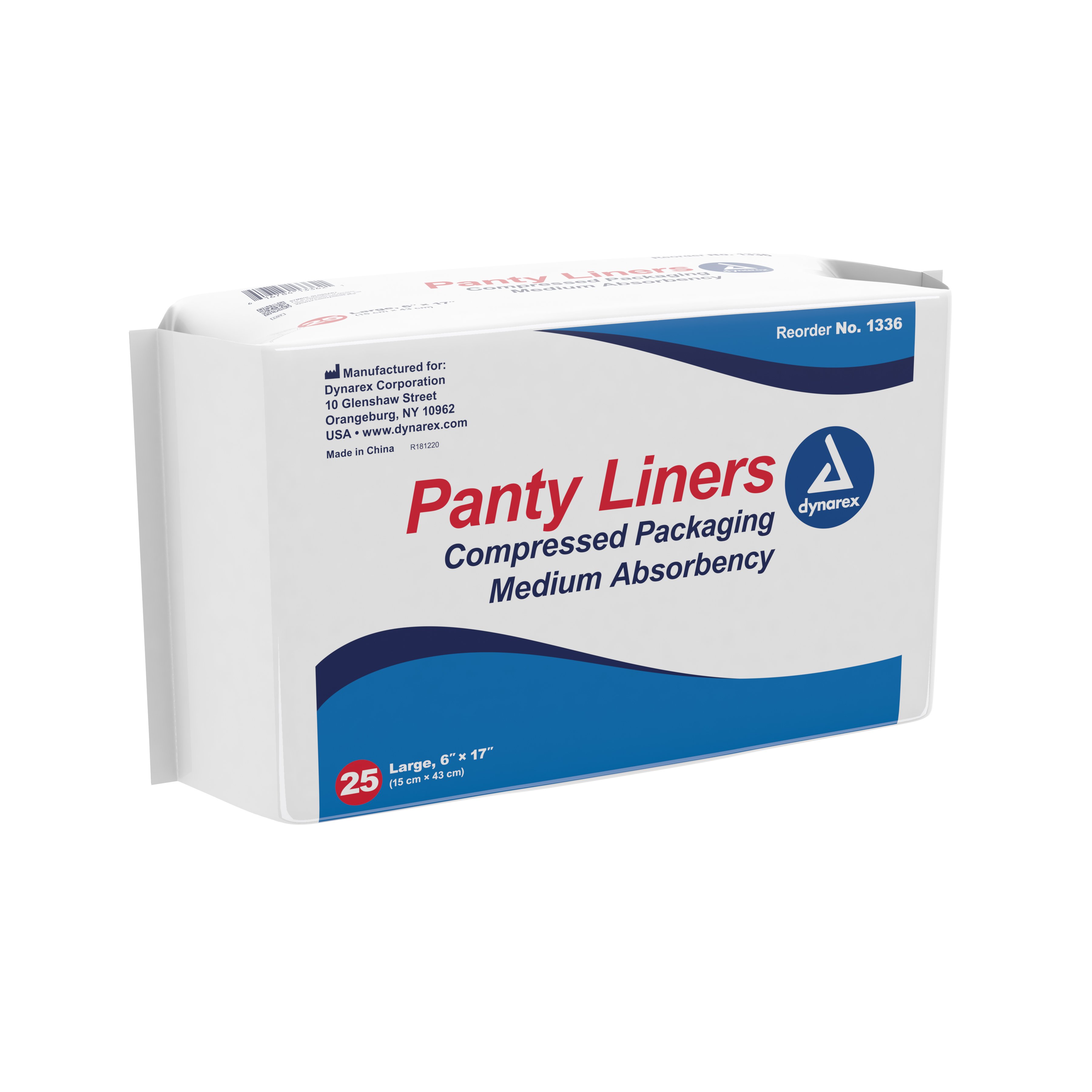Dynarex Medium Absorbency Bladder Control Pad, 6 x 17 Inch MK DYN-1336
