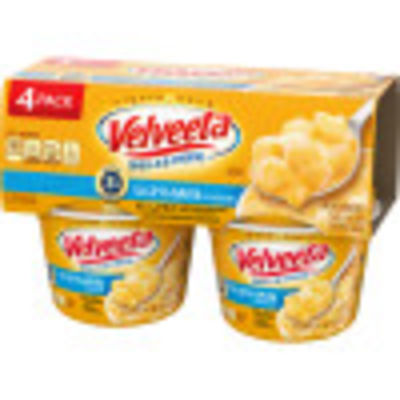 Velveeta Shells & Cheese Microwavable Shell Pasta & Cheese Sauce with 2% Milk Cheese, 4 ct Pack, 2.19 oz Cups