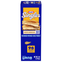 Kraft Singles White American Cheese Slices 64 oz Box (96 Slices)