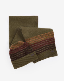 Branton Beanie and Scarf Gift Set Army Green