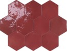 Zellige Hexa Wine 4×5 Hexagon Field Tile Glossy
