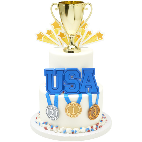 Gold, Silver, and Bronze Medal Foil Cupcake Rings