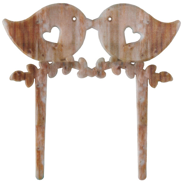 Wood Grain Love Birds Special Occasion Decoration