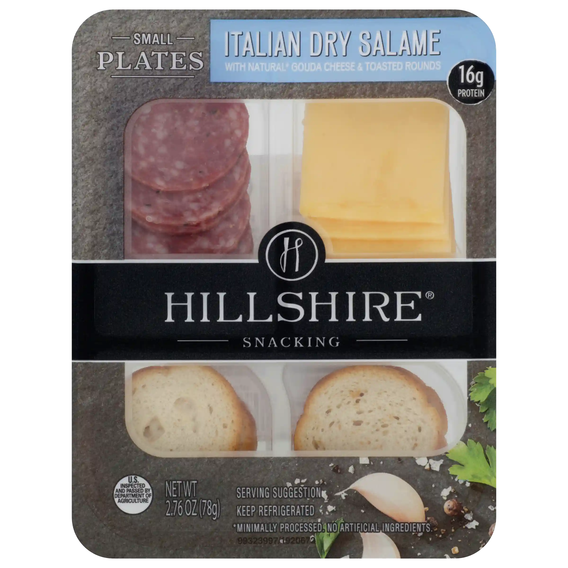 Hillshire® Snacking Small Plates, Italian Dry Salame Deli Lunch Meat and Gouda Cheese, 2.76 oz_image_2