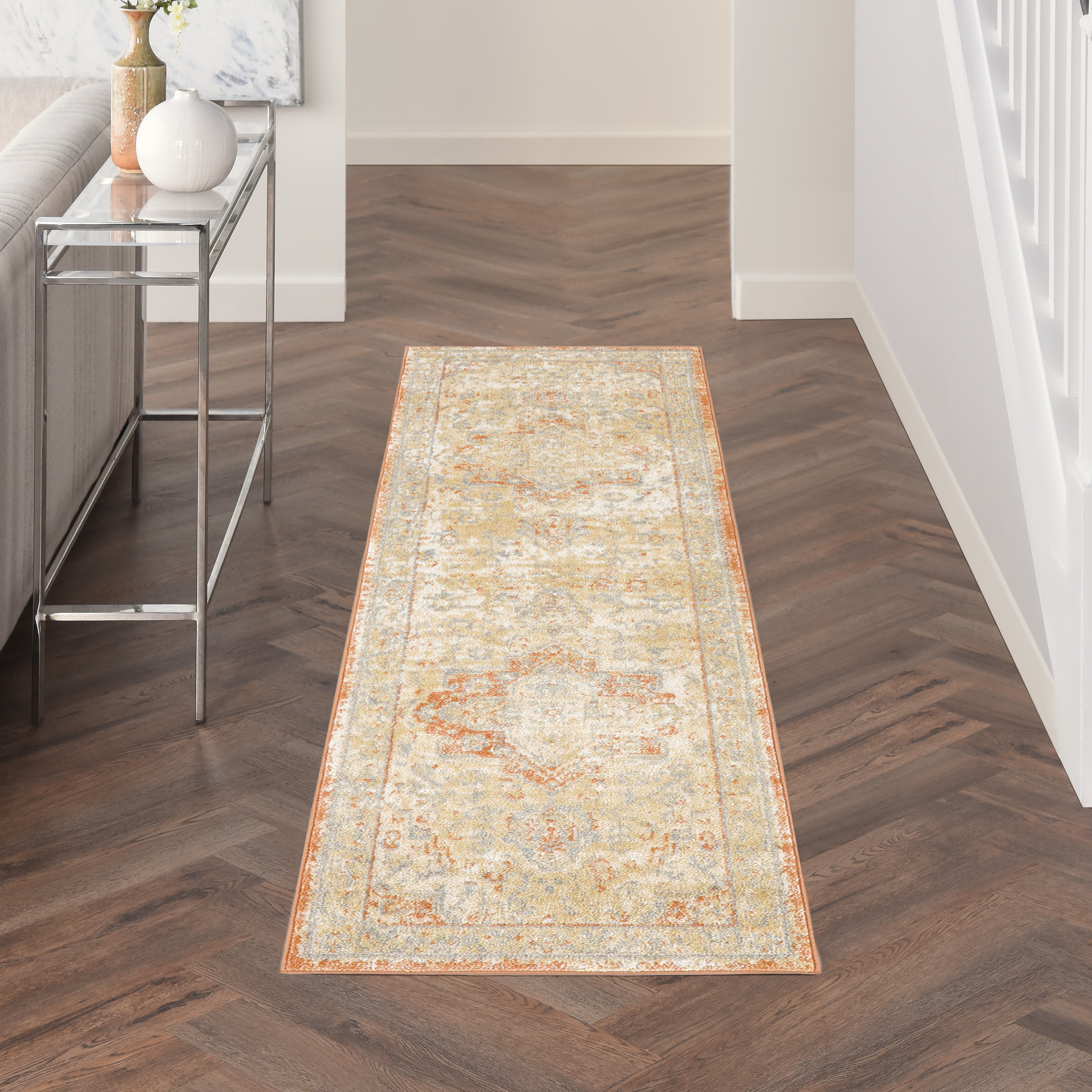 Nourison Nourison Essentials Persian 2' x 6' Beige Rust Vintage Rug
