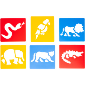 Jungle Animal Stencils, Plastic, 6 Count