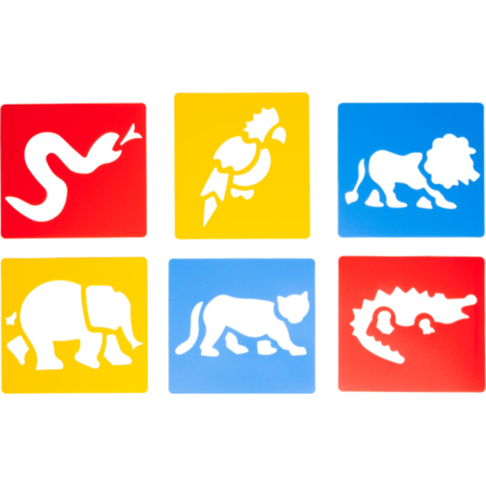 Jungle Animal Stencils, Plastic, 6 Count