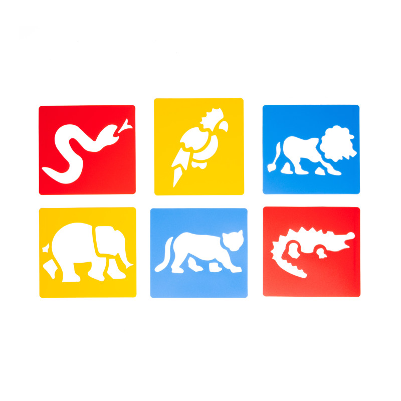 Jungle Animal Stencils, Plastic, 6 Count