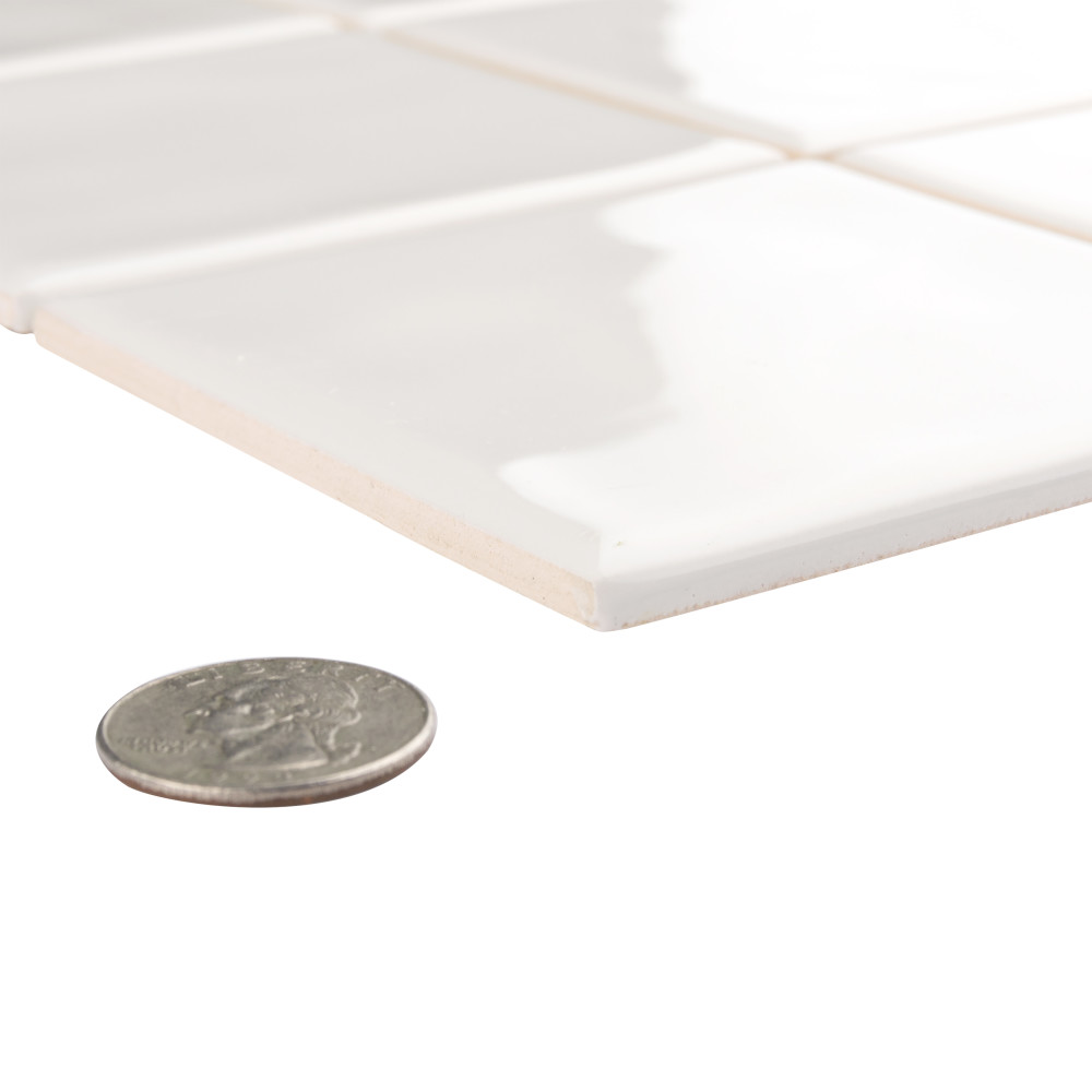 Twist Square Soft Cream 11-3/4 in. x 11-3/4 in. Ceramic Mosaic Tile