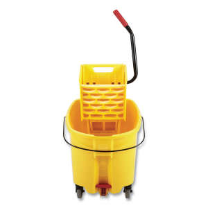 Rubbermaid Commercial, WaveBrake, 44qt, Mop Bucket w/ Sidepress Wringer and Drain, Yellow