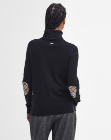 Pendle Roll-Neck Jumper Black-Hessian Tartan