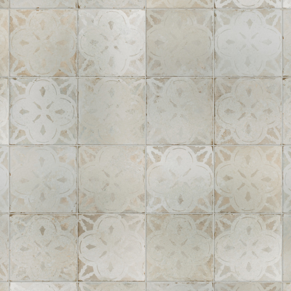 Kings Aurora White 17.63x17.63 Square Ceramic Floor and Wall Digital Pattern