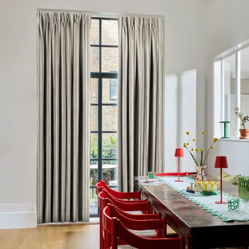 Portofino Stripe Oyster Curtains