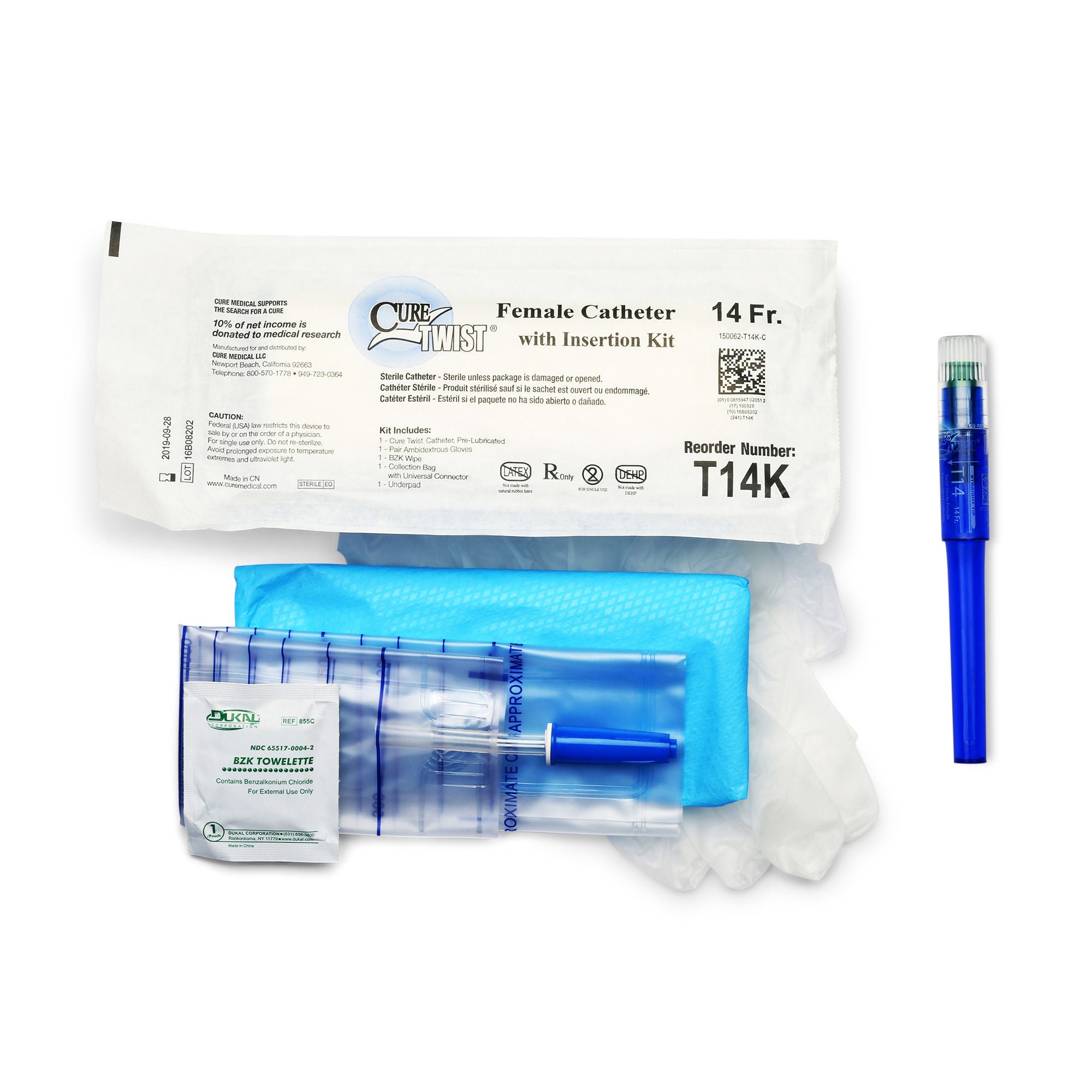 Cure Twist® Intermittent Catheter Kit, 14 Fr.