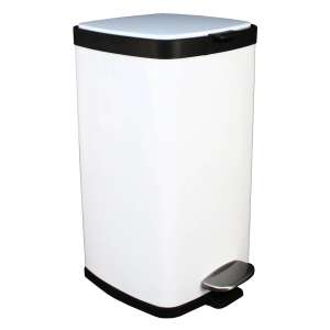 Impact, Step-On, 4.5 gal, Metal, White, Rectangle, Receptacle