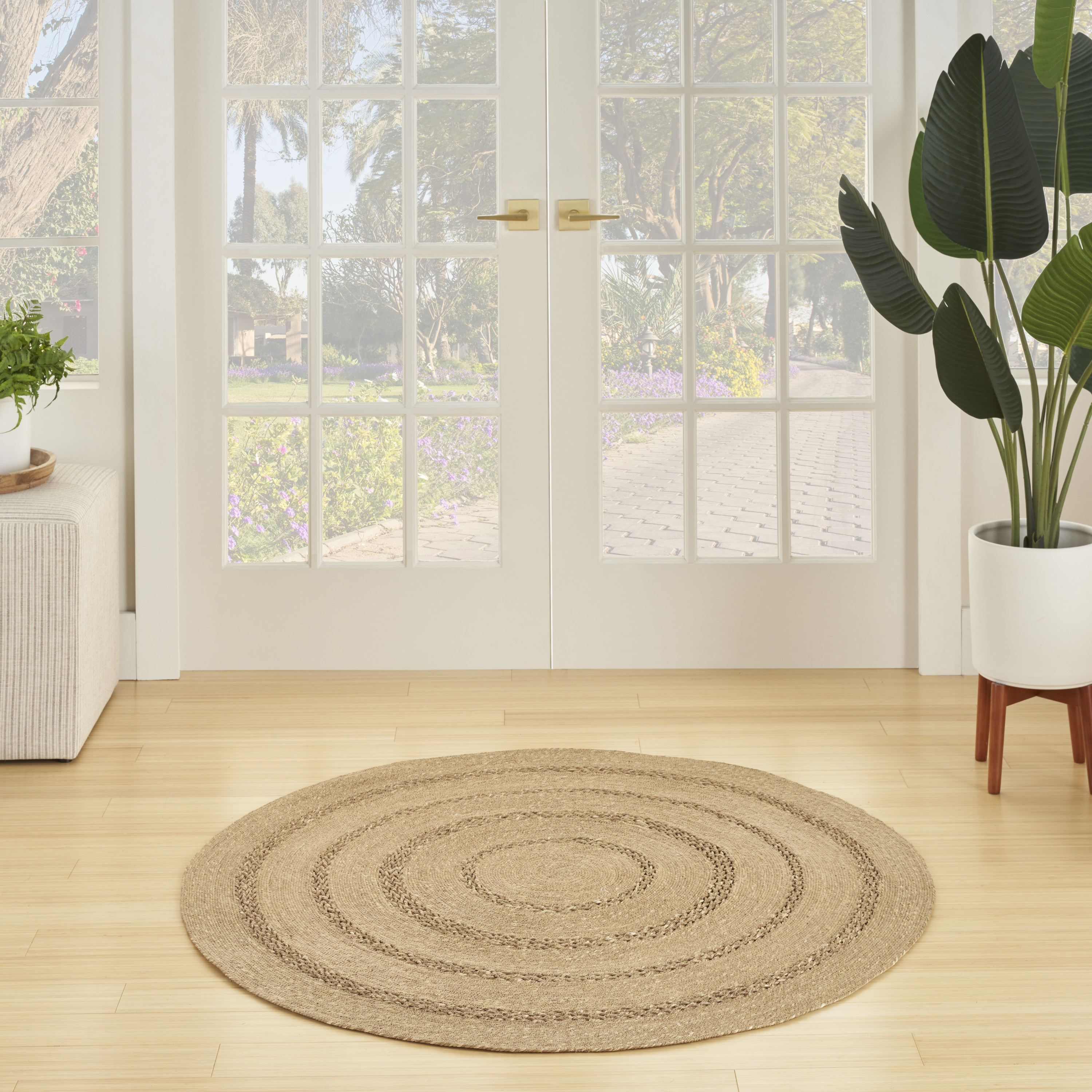 Nourison Natural Seagrass 5' x Round Natural Outdoor Rug