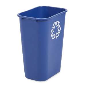 Rubbermaid Commercial, 10.25gal, Resin, Blue, Rectangle, Receptacle