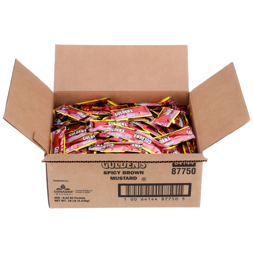 Gulden's Spicy Brown Mustard, PC Packets, 500/.32 oz Conagra Foodservice